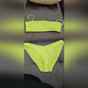 NWT Neon Yellow Bikini Set Size LARGE